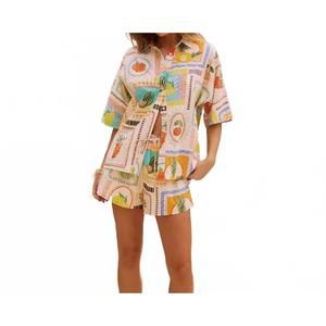 NEW LITTLE TRENDY relaxed fit two-piece set vacation outfit in fruit print